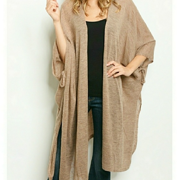 3 Way Wear Mohair Blend Open Cardigan - Picture 5 of 5
